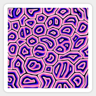 Pink Blue and Black Groovy Liquid Marble Swirls Sticker